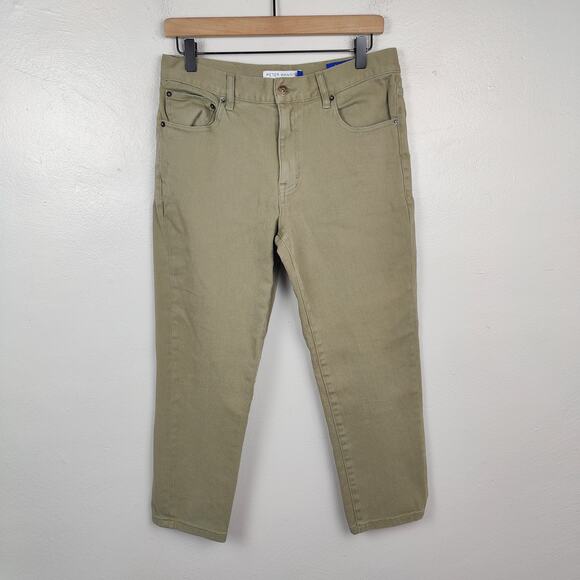 Peter Manning Travel Jeans‎ Pants Mens 30x26 Khaki Tan Slim Fit Golf Chinos - Picture 1 of 13